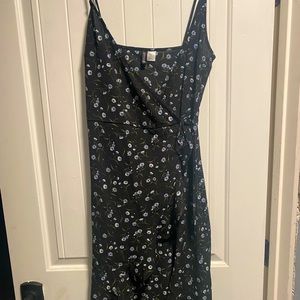 H&M high low floral tie dress